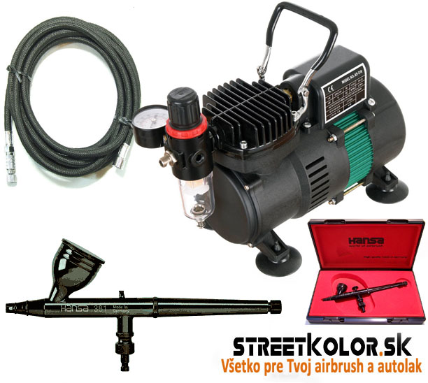 Airbrush profi set: HARDER & STEENBECK Hansa Topline 281 + kompresor AS-320