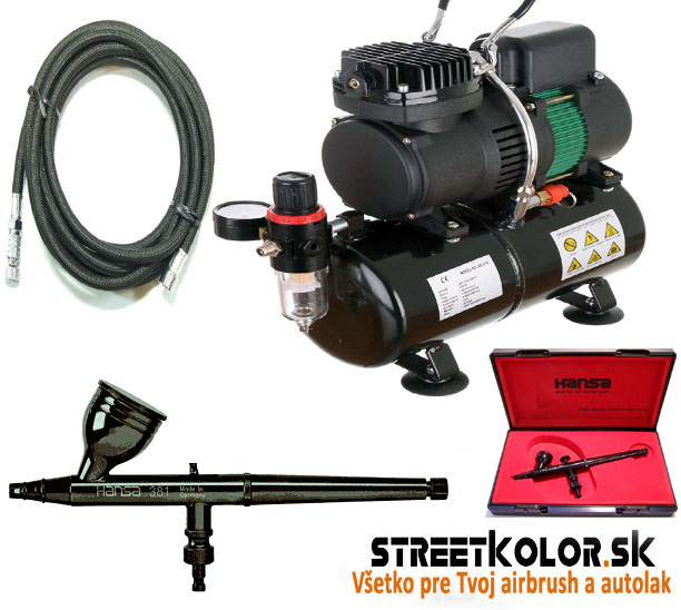 Airbrush profi set: HARDER & STEENBECK Hansa Topline 281 + kompresor AS-326