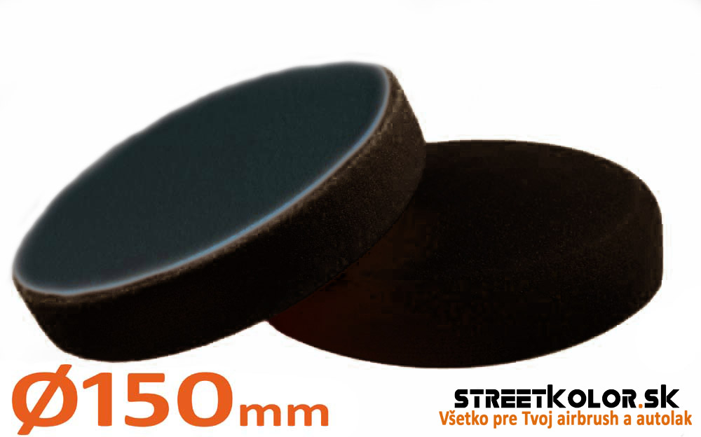 Velcro hladký leštiaci kotúč na suchý zips, ultra mäkký, Čierny, 150mm, 2,5cm