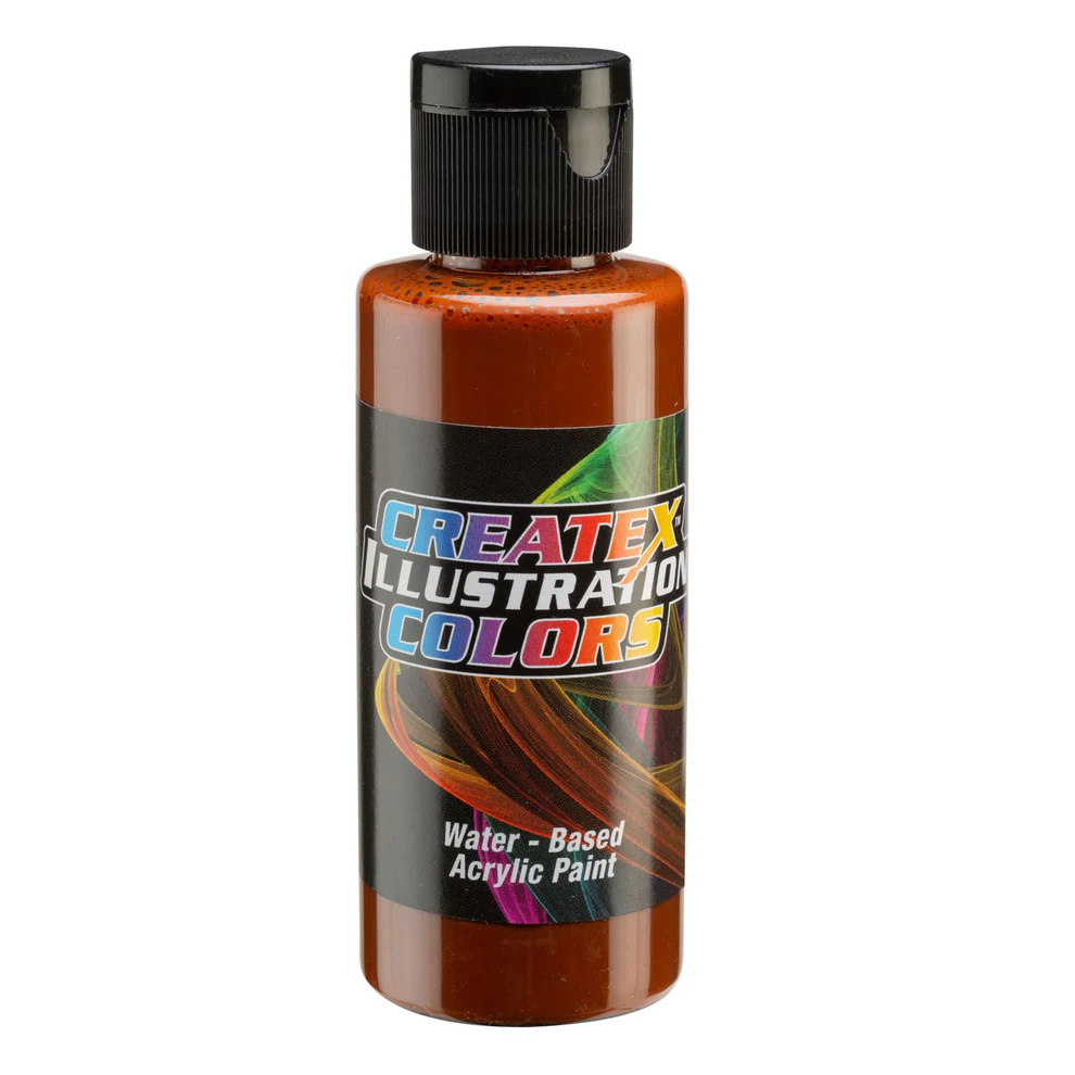 Ilustračná Hnedo-oranžová II airbrush farba CreateX 60 ml – 5064 Transparent Burnt Sienna
