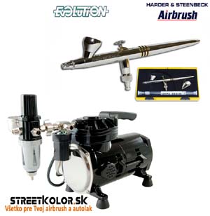 Airbrush set: kompresor SPARMAX TC-501N + pištoľ HARDER & STEENBECK Evolution