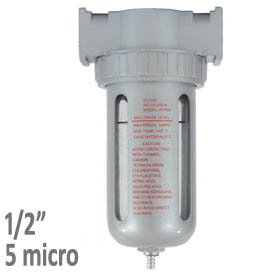 Filter vzduchu-odkaľovač Závit:1/2", Filtrácia: 5 mikrónov