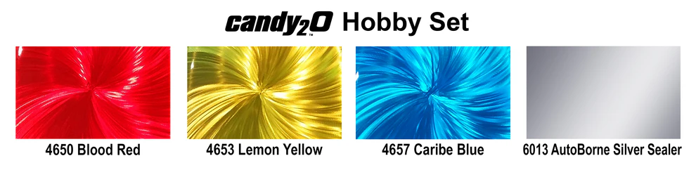 Createx candy2O Hobby Set – 4682-01 6 x 60 ml – Sada transparentných candy airbrush farieb