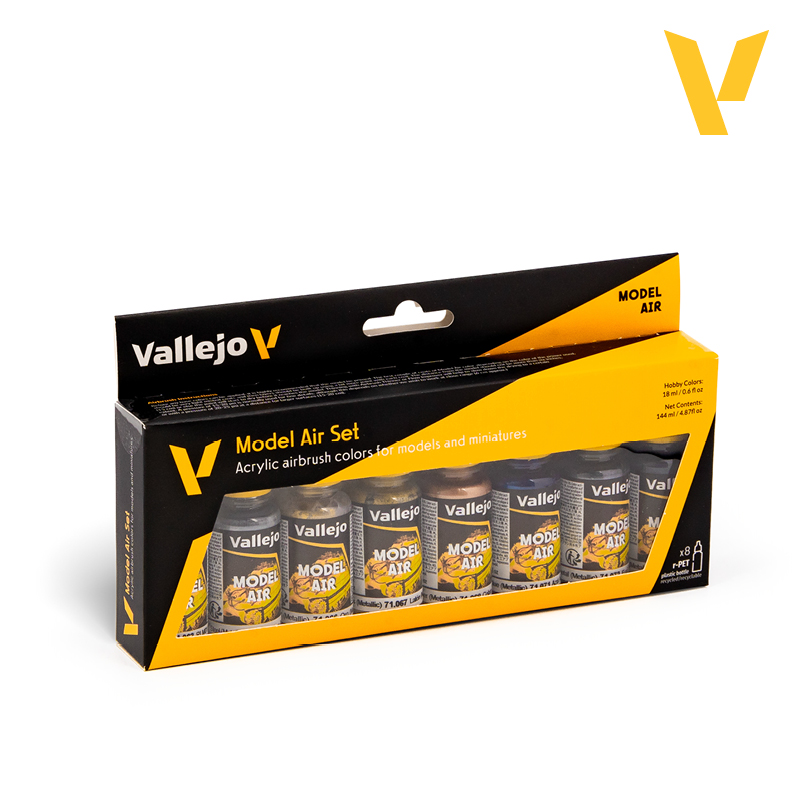 Vallejo sada 71.176 airbrush farieb Metallic Effects 8x18 ml
