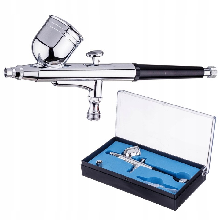 Profesionálny airbrush set: Kompresor TC-80 a airbrush pištoľ KZ-30 + hadica + stojan + čistiaca nádoba