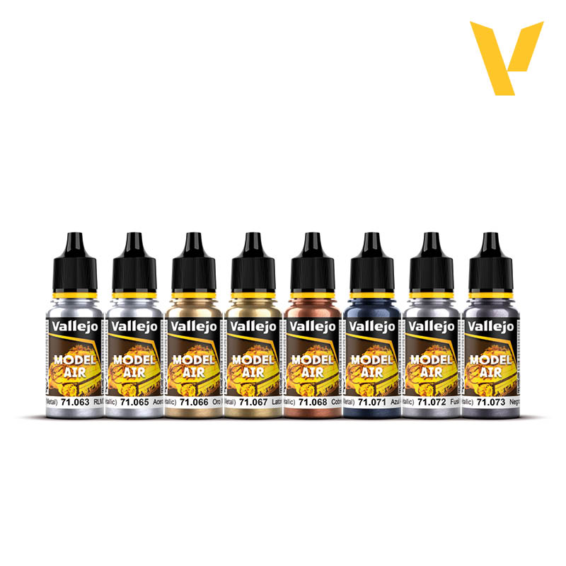 Vallejo sada 71.176 airbrush farieb Metallic Effects 8x18 ml